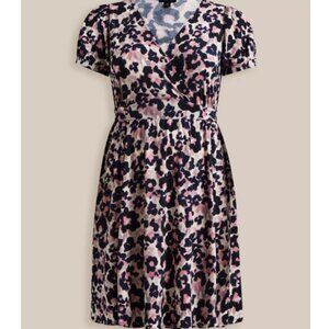 Torrid Mini Studio Knit Surplice Dress Black Pink 0